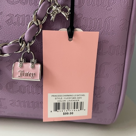 NWT JUICY COUTURE Princess Charming Large Satchel in Lavender - Picture 5 of 10
